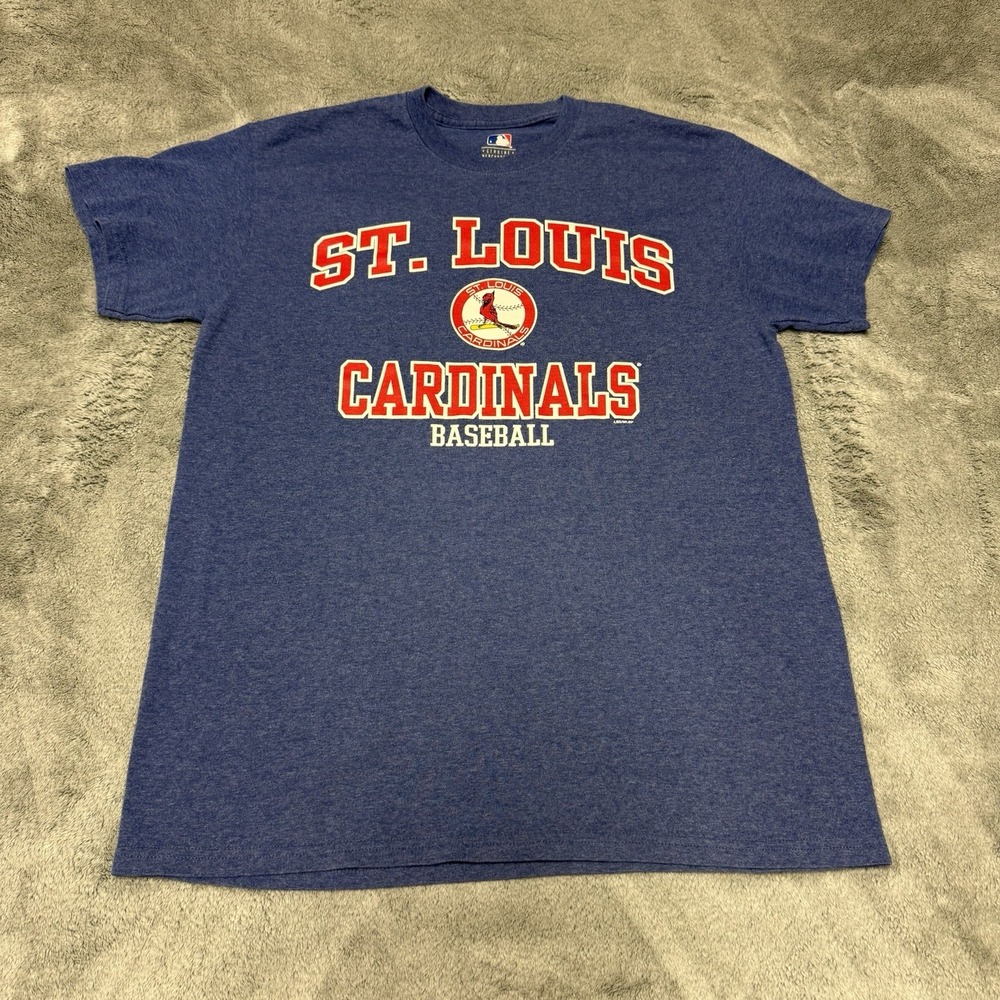 MLB St Louis Cardinals Baseball T-Shirt Mens Medium Blue Heather Short Sleeve